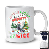 I May Be A Little Naughty But Still Nice; Humorous Christmas Pigeon Santa; X-mas Moon T-Shirt