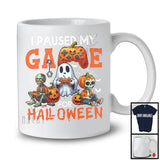 I Paused My Game For Halloween; Creepy Zombies Ghost Gaming Pumpkin; Gamer Nerd T-Shirt