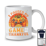 I Paused My Game To Be Thankful; Amazing Thanksgiving Fall Pumpkin Vintage Retro; Gamer T-Shirt