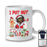 I Put Out For Santa; Cheerful Christmas Cookie Milk Plaid Afro Man X-mas Santa; Family T-Shirt