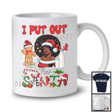 I Put Out For Santa; Cheerful Christmas Cookie Milk Plaid Afro Woman X-mas Santa; Family T-Shirt