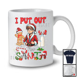 I Put Out For Santa; Cheerful Christmas Cookie Milk Plaid Boy X-mas Santa; Family T-Shirt