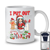 I Put Out For Santa; Cheerful Christmas Cookie Milk Plaid Girl X-mas Santa; Family T-Shirt