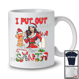 I Put Out For Santa; Cheerful Christmas Cookie Milk Plaid Woman X-mas Santa; Family T-Shirt