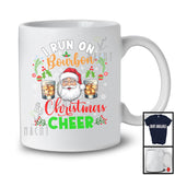 I Run On Bourbon And Christmas Cheer; Awesome X-mas Snow Santa Bourbon; Drinking Drunker T-Shirt