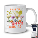 I Run On Cocktail And Horror Movies; Creepy Halloween Costume Drinking; Family Group T-Shirt