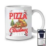 I Run On Pizza And Christmas Cheer; Humorous X-mas Lights Santa Pizza; Food Lover T-Shirt