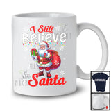 I Still Believe In Santa; Humorous Christmas Lights Santa Lover; Pajamas Family Group T-Shirt