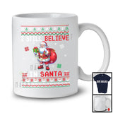 I Still Believe In Santa; Humorous Christmas Lights Sweater Santa Lover; Pajamas Family Group T-Shirt