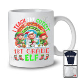 I Teach The Cutest 1st Grade Elf; Amazing Christmas Leopard Rainbow; Assistant Teacher T-Shirt