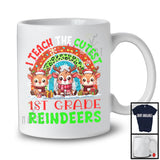 I Teach The Cutest 1st Grade Reindeers; Amazing Christmas Leopard Rainbow; Assistant Teacher T-Shirt