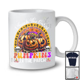 I Teach The Cutest Pumpkins In The Patch, Scary Halloween Three Carved Pumpkins Rainbow, Teacher T-Shirt