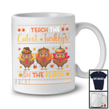 I Teach The Cutest Turkeys In The Flock; Amazing Thanksgiving Three Tiny Turkey; Teacher Sweater T-Shirt