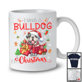 I Want A Bulldog For Christmas; Adorable Santa Bulldog In X-mas Present Box; Family Group T-Shirt