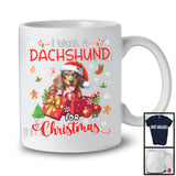 I Want A Dachshund For Christmas; Adorable Santa Dachshund In X-mas Present Box; Family Group T-Shirt