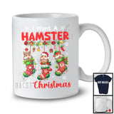 I Want A Hamster For Christmas; Awesome X-mas Three Santa Santa Hamster; Wild Animal T-Shirt