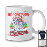 I Want A Hippopotamus For Christmas; Amusing X-mas Santa Hippo Riding Unicorn Reindeer T-Shirt