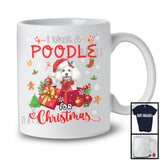 I Want A Poodle For Christmas; Adorable Santa Poodle In X-mas Present Box; Family Group T-Shirt