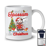 I Want An Opossum For Christmas; Adorable X-mas Tree Santa Opossum Wild Animal Lover T-Shirt