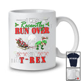 I Was Recently Run Over By A T-Rex; Humorous Christmas Santa Sleigh; Runner Running T-Shirt