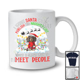 I Wish Santa Would Publish His Naughty List; Lovely Christmas Moon Dachshund Owner T-Shirt