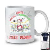 I Wish Santa Would Publish His Naughty List; Lovely Christmas Moon Llama Owner; X-mas Lights T-Shirt