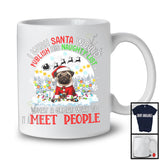 I Wish Santa Would Publish His Naughty List; Lovely Christmas Moon Pug Owner; X-mas Lights T-Shirt