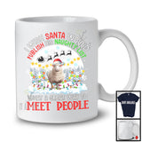 I Wish Santa Would Publish His Naughty List; Lovely Christmas Moon Sheep Owner; X-mas Lights T-Shirt