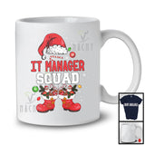 IT Manager Squad; Cheerful Christmas Leopard Santa Costume Snowing; Men Jobs Group T-Shirt