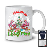 I'll Be Flamingo For Christmas, Joyful Christmas Santa Flamingo Lover, X-mas Tree Lights Snow T-Shirt