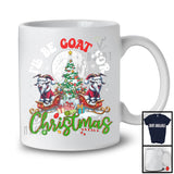 I'll Be Goat For Christmas, Joyful Christmas Santa Goat Farmer Lover, X-mas Tree Lights Snow T-Shirt