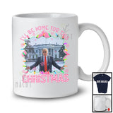 I'll Be Home For This Christmas; Humorous X-mas Lights Trump America Flag; Pink Patriotic T-Shirt