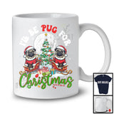 I'll Be Pug For Christmas, Joyful Christmas Santa Pug Lover, X-mas Tree Lights Snow T-Shirt