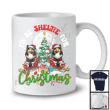 I'll Be Sheltie For Christmas, Joyful Christmas Santa Sheltie Lover, X-mas Tree Lights Snow T-Shirt