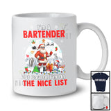 I'm A Bartender I'm On The Nice List; Amazing Christmas Moon Santa Bartender Group; X-mas Jobs T-Shirt