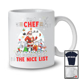 I'm A Chef I'm On The Nice List; Amazing Christmas Moon Santa Chef Group; X-mas Jobs T-Shirt