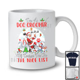 I'm A Dog Groomer I'm On The Nice List; Amazing Christmas Moon Santa Dog Groomer; X-mas Jobs T-Shirt