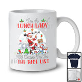 I'm A Lunch Lady I'm On The Nice List; Amazing Christmas Moon Santa Lunch Lady; X-mas Jobs T-Shirt