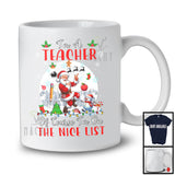 I'm A Teacher I'm On The Nice List; Amazing Christmas Moon Santa Teacher Group; X-mas Jobs T-Shirt