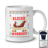 I'm About To Sleigh This Workout; Awesome Christmas Sweater Plaid Santa Sleigh; Fitness Gym T-Shirt