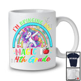 I'm Bringing The Magic To 4th Grade, Lovely First Day Of School Dabbing Unicorn, Rainbow T-Shirt