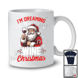 I'm Dreaming Of A Wine Christmas; Cheerful X-mas Snowing Santa Drinking Red Wine; Drunker T-Shirt