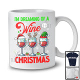 I'm Dreaming Of A Wine Christmas; Joyful X-mas Lights Three Wine Glasses; Drunker Drinking T-Shirt