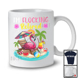 I'm Flocking Retired, Adorable Summer Vacation Retirement Flamingo, Flowers Animal Lover T-Shirt