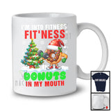 I'm Into Fitness Fit'ness Donuts In My Mouth, Humorous Christmas Santa Food Workout Lover T-Shirt