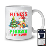 I'm Into Fitness Fit'ness Pizzas In My Mouth, Humorous Christmas Santa Food Workout Lover T-Shirt