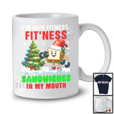 I'm Into Fitness Fit'ness Sandwiches In My Mouth, Humorous Christmas Santa Food Workout Lover T-Shirt