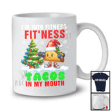 I'm Into Fitness Fit'ness Tacos In My Mouth, Humorous Christmas Santa Food Workout Lover T-Shirt