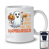 I'm Just Here For Hamburger, Lovely Halloween Costume Boo Ghost Eating, Food Lover Group T-Shirt