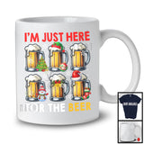 I'm Just Here For The Beer; Humorous Christmas Santa Elf Drinking Drunker; X-mas Group T-Shirt